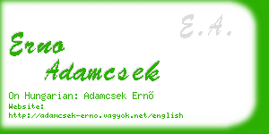 erno adamcsek business card